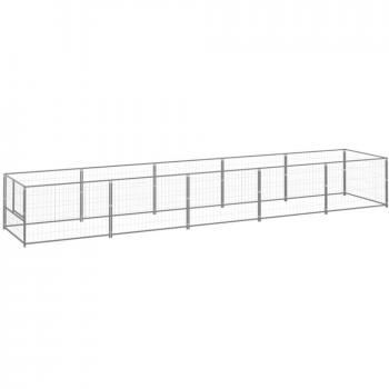 vidaXL Dog Kennel Silver 5 m² Steel