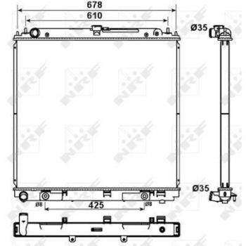 Radiador de aluminio NRF 53179 para refrigeración del motor Nissan NP300 Pathfinder 2005-2007