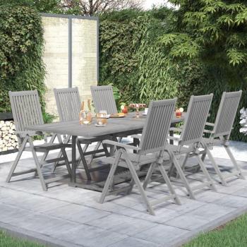 7 Piece Solid Acacia Wood Garden Dining Set