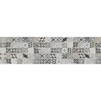 Alfombra de vinilo estilo antique gris 80x300 cm