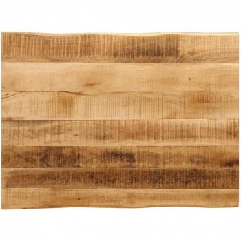 Tablero de mesa borde natural madera maciza mango 80x60x3,8 cm Marrón