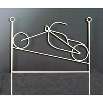 Dfierro Moto Cabecero de forja, 90 cm, Metal, Azul, Cama 80/95