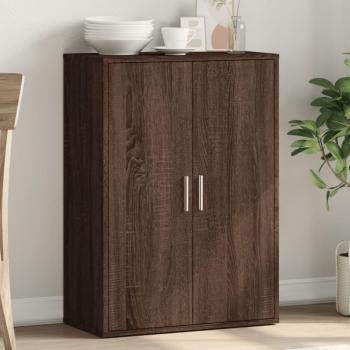 Aparador de madera de ingeniería 60x31x84 cm en color roble marrón, mueble de almacenaje para salón, buffet y armario auxiliar