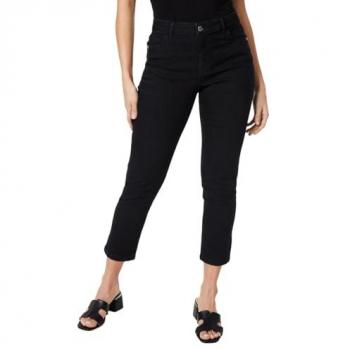 Comfort Stretch Slim Jeans for Women - Black Cotton - Size 12 Petite