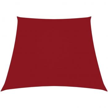 Toldo de vela trapezoidal de tela oxford rojo 3x4 m