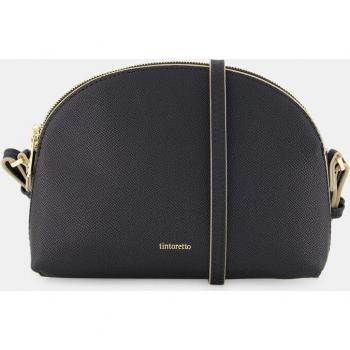 Bandolera redondeada pequeña en negro con cremallera Tintoretto
