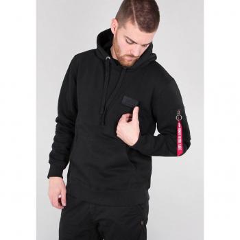 Sudadera con capucha Alpha Industries Red Stripe Negra Talla M Hombre