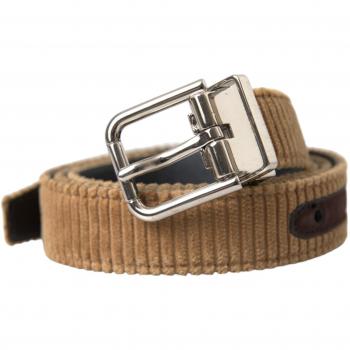 Brown Velvet Metal Buckle Belt Men - 90 cm / 36 Inches