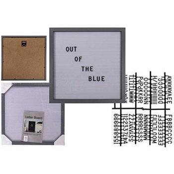 cajonera kit tablero con marco para letras y números, Plastic, Multicolor, 30 x 30 cm