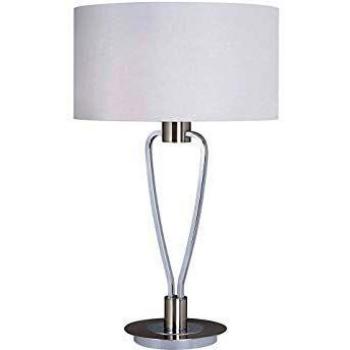 Lámpara de Mesa Paris II, Acero Satinado, E27, 58 cm de Alto, Diseño Moderno