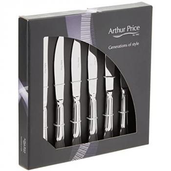 Arthur Price Classic Dubarry Stainless Steel Steak Knife Set - Engravable, Set of 6