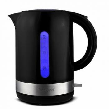 Hervidor eléctrico inalámbrico Techwood TB-1776, 1.7L, 2200W, negro inoxidable, anti-cal y función de mantenimiento del calor