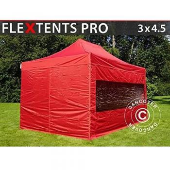 Carpa Plegable Rápida FleXtents Pro 3x4,5m Roja con 4 Laterales Impermeables