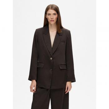 Selected Femme - Americana de traje de mujer satinada