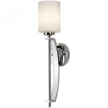 Lámpara de pared Taylor grande, cromo pulido, vidrio opal, LED, modelo G9