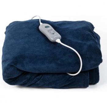 Manta Térmica Eléctrica ECO-DE 180 x 130 cm, Mando con 3 Niveles de Calor, Apagado Automático 90 Minutos, Modelo ECO-5140, Color Azul Marino