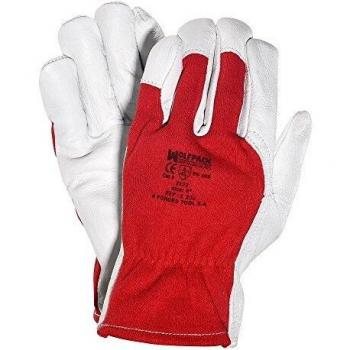 WOLFPACK LINEA PROFESIONAL 15032060 Guantes Piel/Lona con Colgador, Multicolor, 10 pulgadas