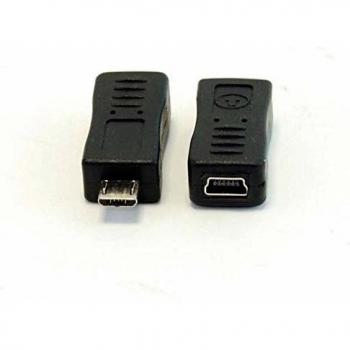 POWERGREEN Adaptador Mini USB A Micro USB H/M Negro