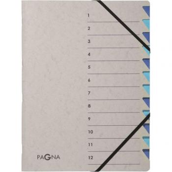 Carpeta organizadora Pagna Easy A4, 12 compartimentos, gris/azul