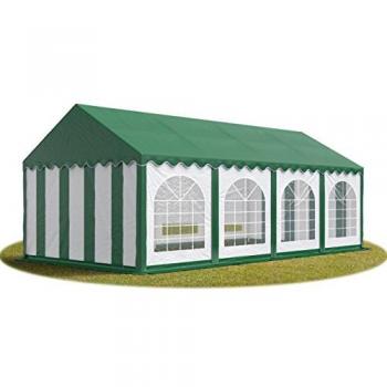 Carpa para Fiestas 4x8 m PVC 750 Impermeable con Base Reforzada Verde Oscuro-Blanco