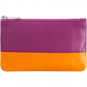 Llavero de piel Dudu con cremallera y bolso de cuero colorido unisex con cremallera tamaño keycase