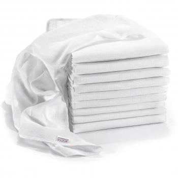 Makian - Muselinas Bebe Algodon 80x80 cm / Gasas para Bebes - 10 Ud. / Cuadrados de Muselina sin sustancias nocivas, Tejido Doble, Certificado Öko- Tex, Blanca