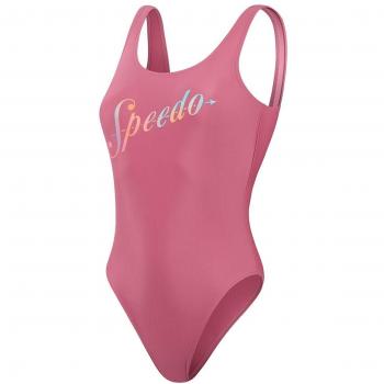 Bañador de mujer Speedo Logo Deep U-Back rosa chicle - 38