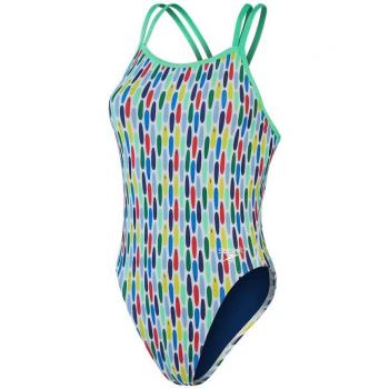 Bañador de mujer Speedo Allover Tie-Back 1 Piece en colores verde, amarillo y rojo