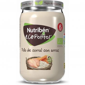 Nutribén Ecopotitos de Arroz con Pollo de Corral, Apto desde los 6 Meses, 235g