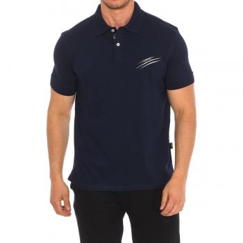 Plein Sport PIPS504 Men's Short-Sleeved Polo Shirt - Blue Cotton - Size Small