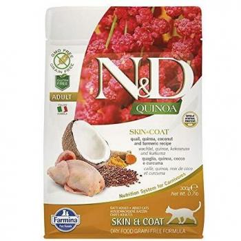 FARMINA N&D GATTO SKIN COAT QUAGLIA QUINOA COCCO E CURCUMA gr 300