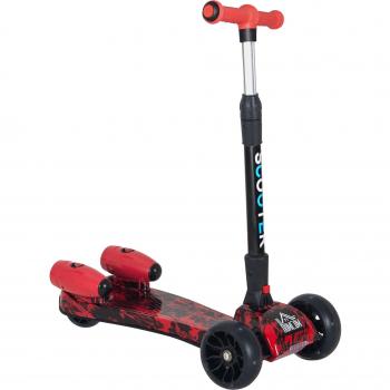 HOMCOM Patinete para Niños Scooter Plegable con Altura Ajustable de 4 Niveles, Música, Luces y Nebulizador de Agua +3 Años 61x26x63