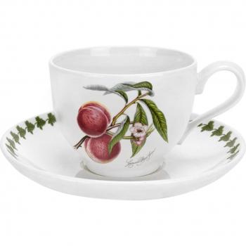 Taza de té con plato Pomona Melocotón de Porcelana Fina Portmeirion