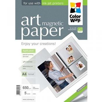 ColorWay ART Matte Magnetic Photo Paper A4 650g/m² - 5 Sheets