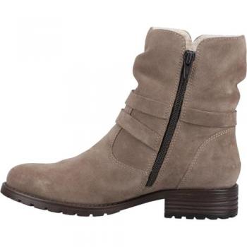 Hush Puppies Women's Taupe Leather Ankle Buckle Boots