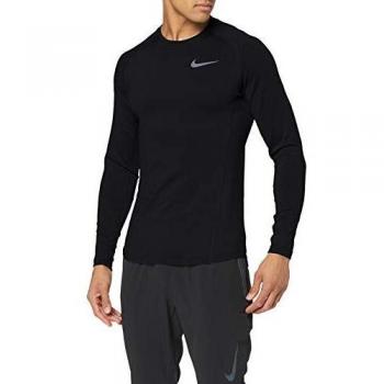 NIKE M NP Thrma Top LS Long Sleeved T-Shirt, Hombre, Black/Black/