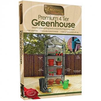 Kingfisher GHPRO Premium - Invernadero de 4 Niveles, Transparente