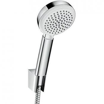 Hansgrohe 26666400 Crometta 100 Vario ducha de mano con soporte y flexo, 4 tipos de chorro, 1,25m, blanco/cromo