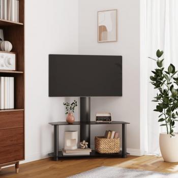 Mueble de TV de esquina 3 niveles para 32-70 pulgadas negro