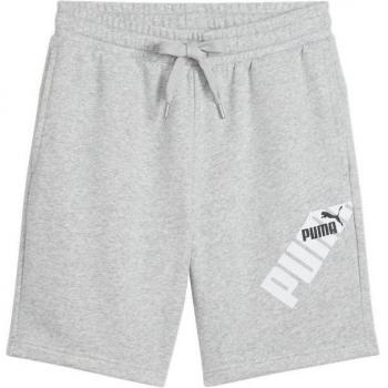 Shorts de hombre Puma Power Graphic en color gris claro con diseño gráfico dinámico
