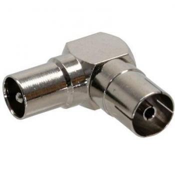 Conector Coaxial InLine 90° Angulado de Metal para Antena