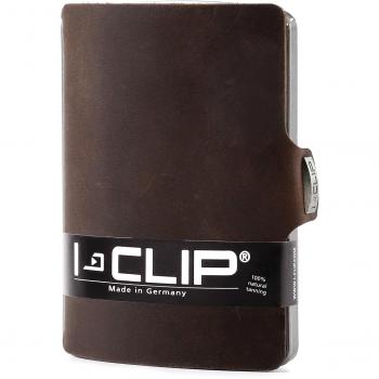 I-CLIP Original Silver Soft Touch Brown, Cartera, Billetera, Monedero