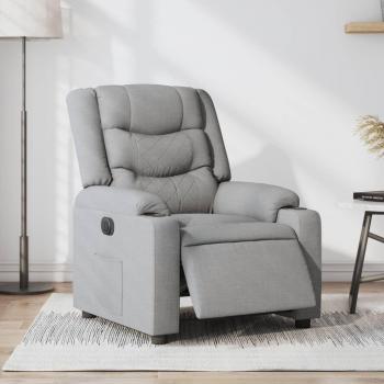 Sillón reclinable eléctrico de tela gris claro Vidaxl 860774