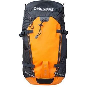 COLUMBUS Mochila Peak 35 Mochila de Senderismo Ajustable, con Aireación en la Espalda y Sistema de Transferencia de Carga. Incluye Funda para la Lluvia. Capacidad 35 L en color Naranja y Gris
