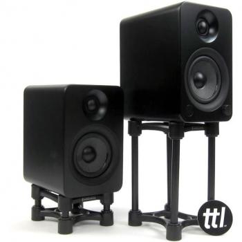 IsoAcoustics ISO-L8R130 Adjustable Speaker Isolation Stands - Black Pair