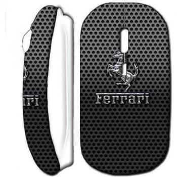 Ratón Inalámbrico Ferrari Efecto Metal Blanco USB Compatible con Mac y PC