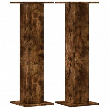 Smoked Oak Speaker Stands - 2 pcs, 30x30x95 cm, Engineered Wood