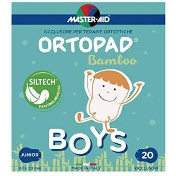 Ortopad Garçons Junior 20Pcs - Parche ortopédico para niños, paquete de 20 unidades, fabricado con algodón suave y transpirable, diseñado para la protección de heridas y lesiones en la piel de los más pequeños