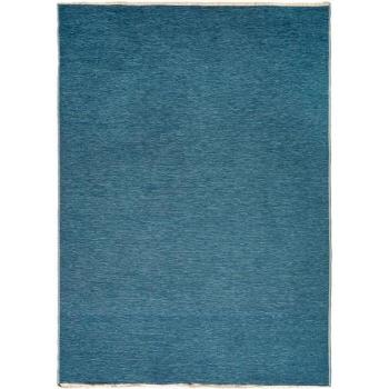 Alfombra reversible efecto 120x170 cm azul petróleo/gris oscuro en polycoton