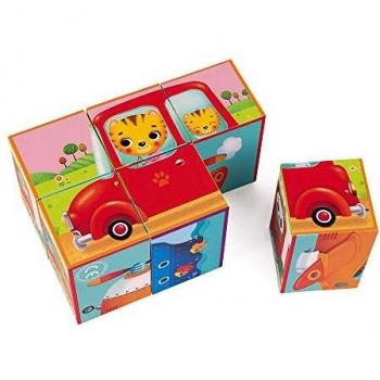 Janod - Vehículos Kubkid, 6 cubos